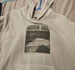 American Eagle Outfitters Cream Hoodie with Graphic